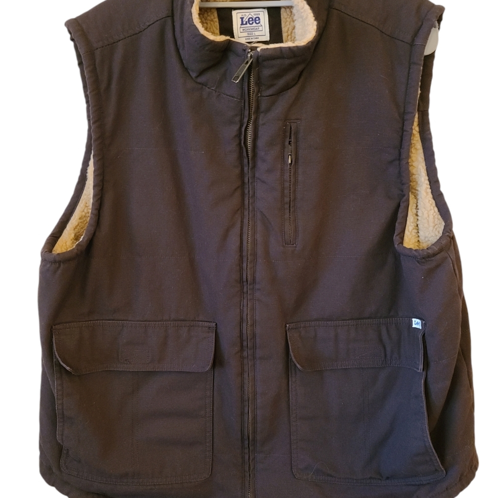 Lee Men's Sherpa Lined Canvas Vest